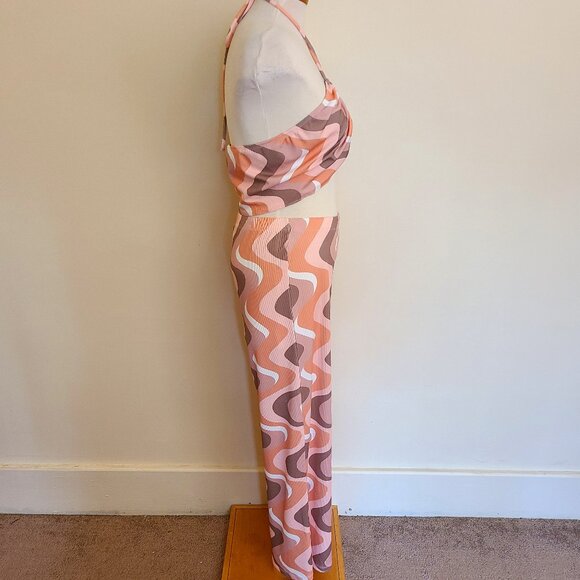 Princess Polly 70's Inspired Colorful Swirl Orange Latiana Pants and To… - Picture 3 of 8